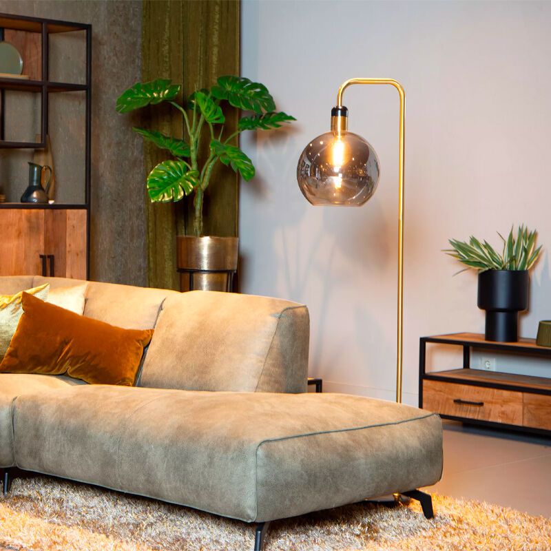 Lampadar vintage gri, Julius, con întrerupător