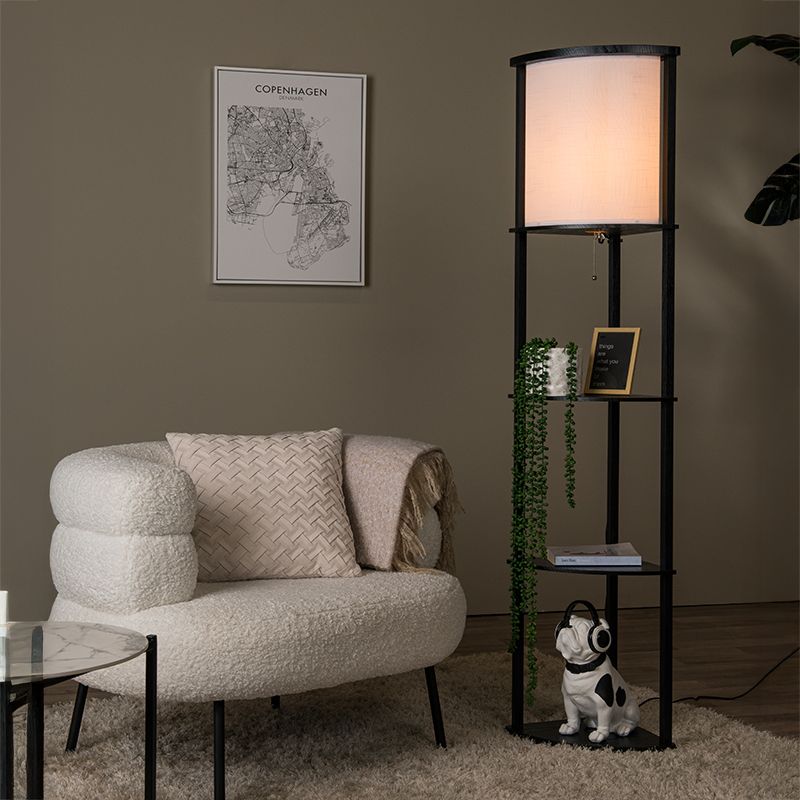Lampadar modern negru, Menno, cu întrerupător cu șnur