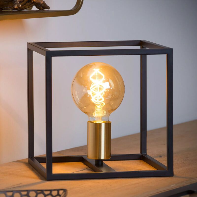 Lampă de masă modernă neagră, Ruben, con întrerupător Lampă de masă modernă neagră, Ruben, con întrerupător