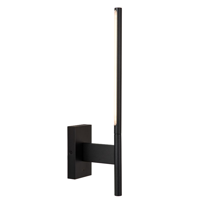 Aplică de perete modernă neagră, Finan, 6W, LED 2700K