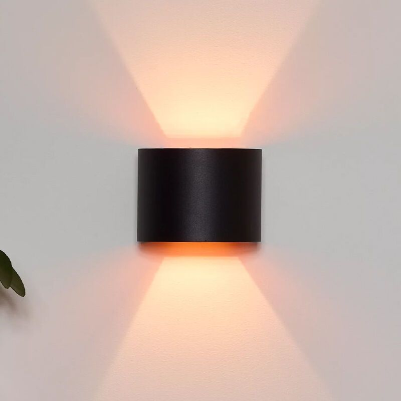 Aplică de perete up down modernă neagră, Axi, 6W, LED 2700K, IP54