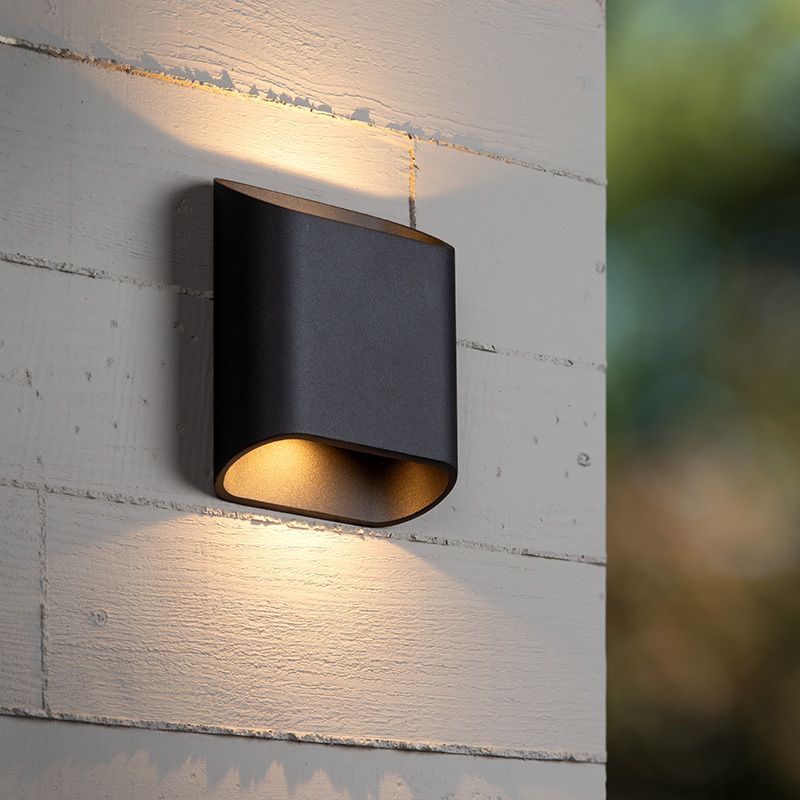 Aplică de perete up down modernă neagră, Atila, 5W, LED 2700K, IP65