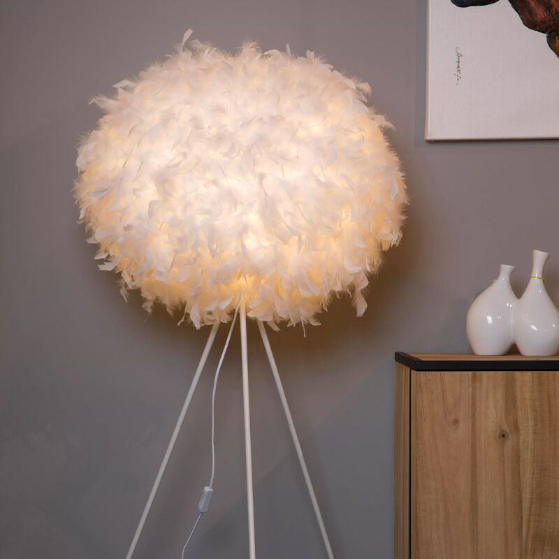 Lampadar modern alb, Goosy, con întrerupător