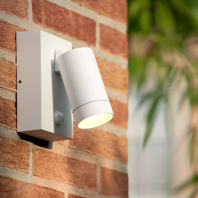 Aplică exterior cu senzor de mișcare modernă albă, Taylor, IP54