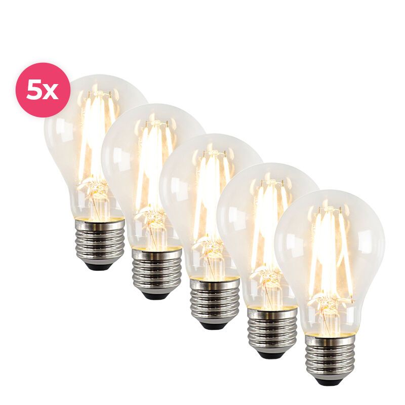 Bec LED Yona E27 A60 cu intensitate reglabilă, set de 5, 2700k, 4w