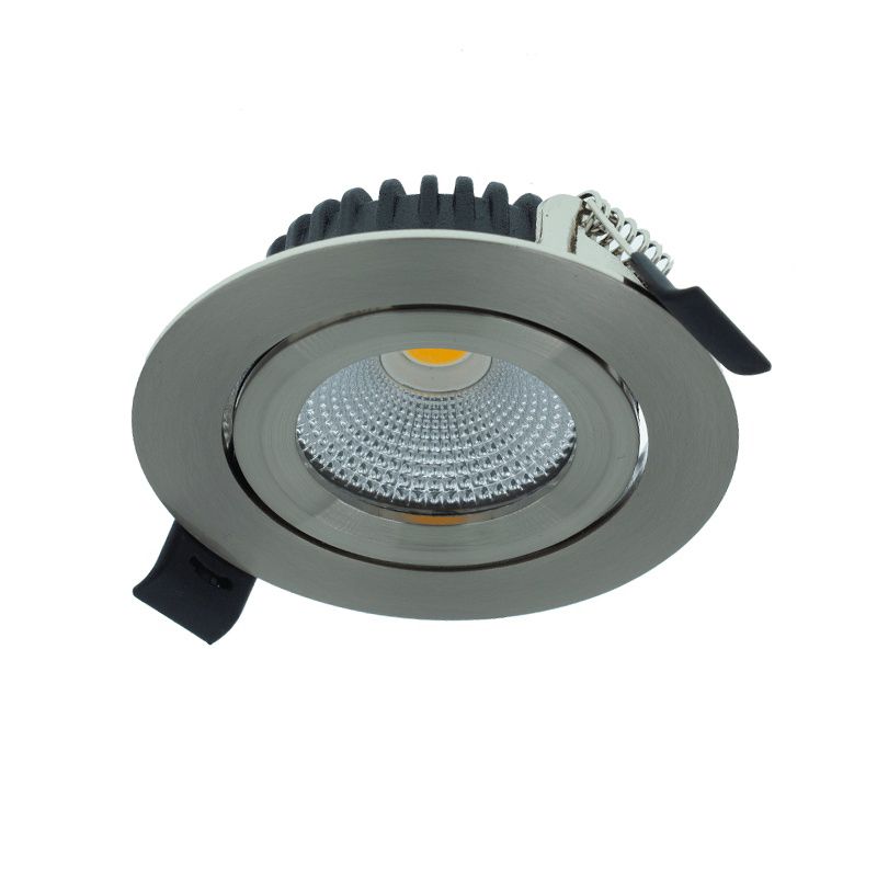 Downlight argintiu din aluminiu, Wimke, 5W, LED 2700K, IP44