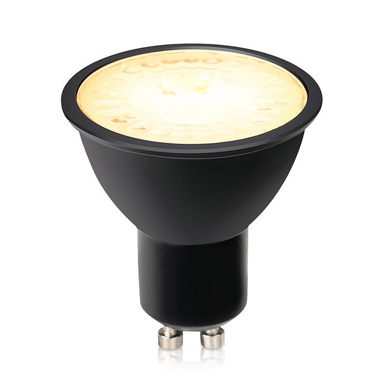 Lampă LED GU10 cu intensitate reglabilă Antonie, neagră, 7W, 2700K