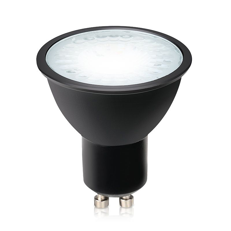 Lampă LED GU10 cu intensitate reglabilă Antonie, neagră, 7W, 4000K