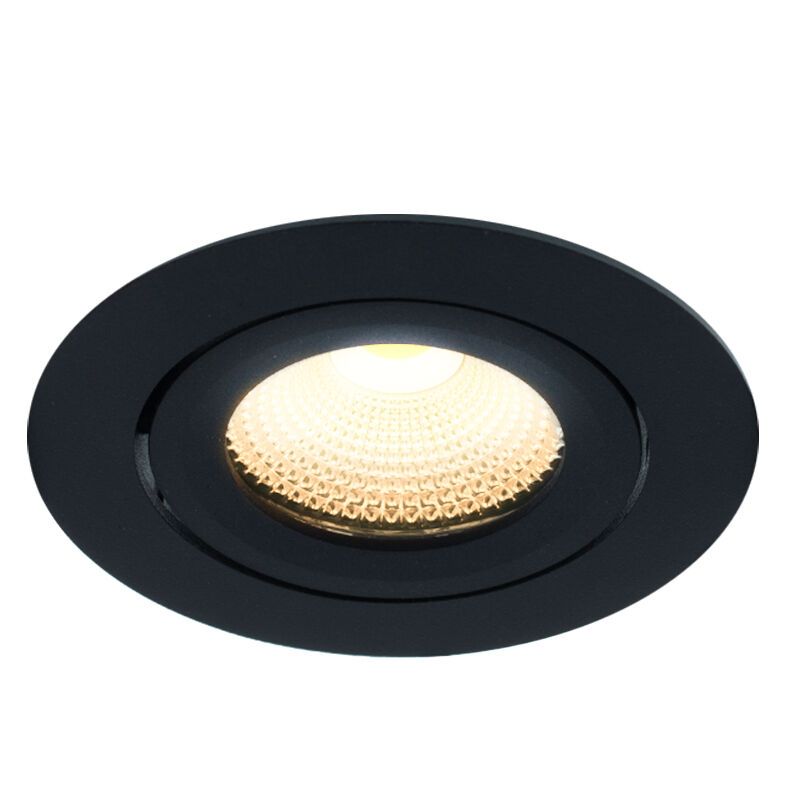 Spot încastrat negru din aluminiu, Wimke, 5W, LED 2700K, IP44