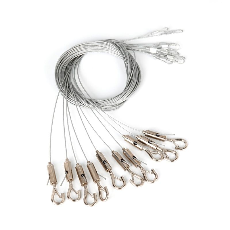 10 cabluri de suspensie cu cârlig, 2m, pentru linia de iluminat Saturn