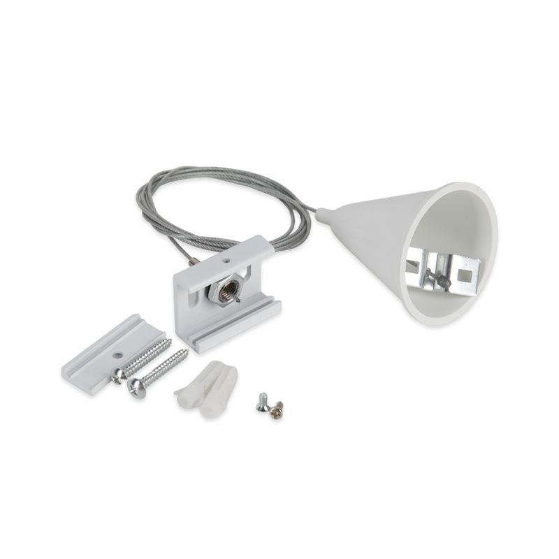 Set de corpuri de iluminat suspendate pentru iluminat pe șină trifazat, 3 metri, alb, Pro