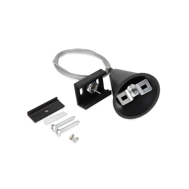 Set de corpuri de iluminat suspendate pentru iluminat pe șină trifazat, 3 metri, negru, Pro