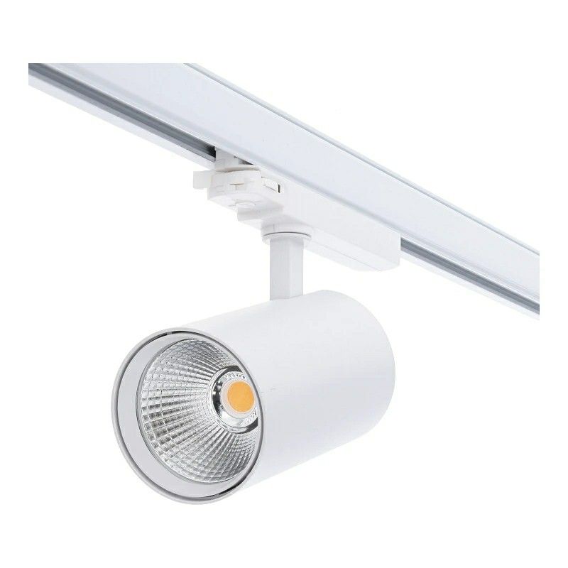 Spot alb trifazat cu sistem de șină din aluminiu, Rozina, 10W/20W/30W, LED cu întrerupător alb