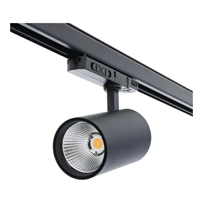 Spot trifazat negru din aluminiu, Rozina, 10W/20W/30W, LED alb cu întrerupător Spot trifazat negru din aluminiu, Rozina, 10W/20W/30W, LED alb cu întrerupător