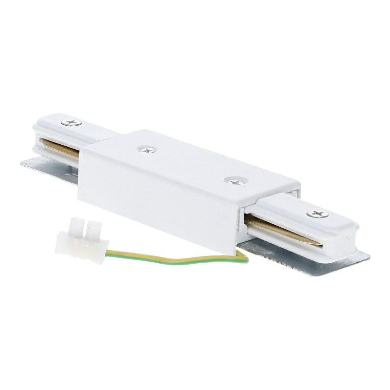 Conector în formă de I pentru iluminat pe șină monofazat, alb