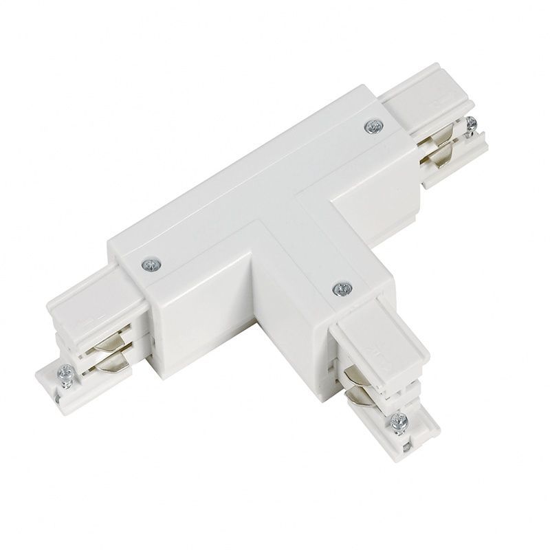 Conector în formă de T pentru iluminat pe șină trifazat, dreapta 2, alb, Pro