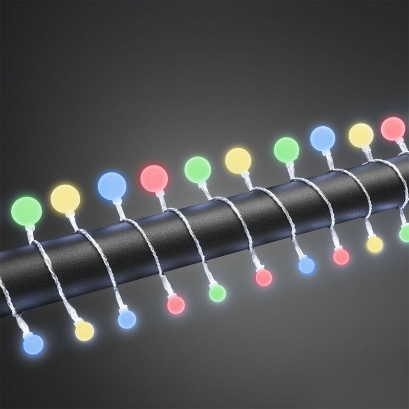 Lumini LED de Crăciun pentru exterior de 16 m, 80 de globuri colorate Lumini LED de Crăciun pentru exterior de 16 m, 80 de globuri colorate