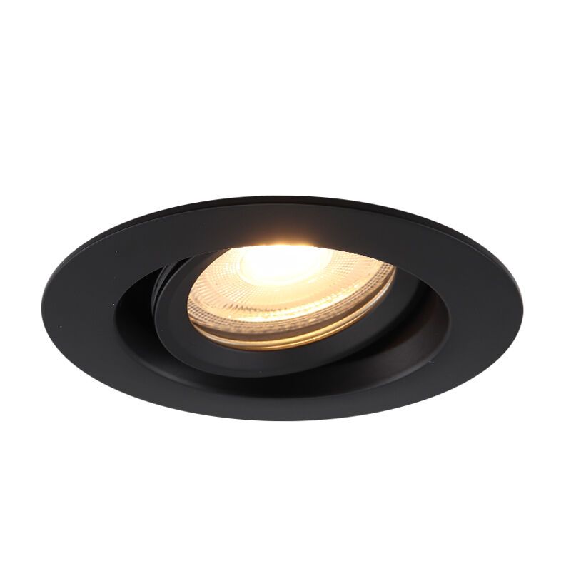 Spot încastrat baie negru din aluminiu, Jorin, IP65