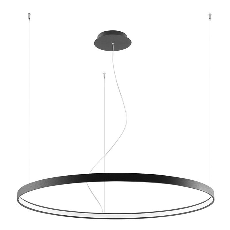 Lustră din aluminiu neagră, Ringo, 70W, LED 3000K