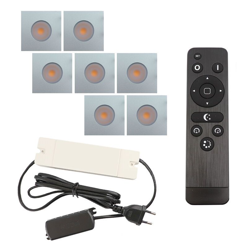 Spot încastrat pentru foișor din aluminiu crom, Dico, 21W, LED 2700K, IP65, con telecomando