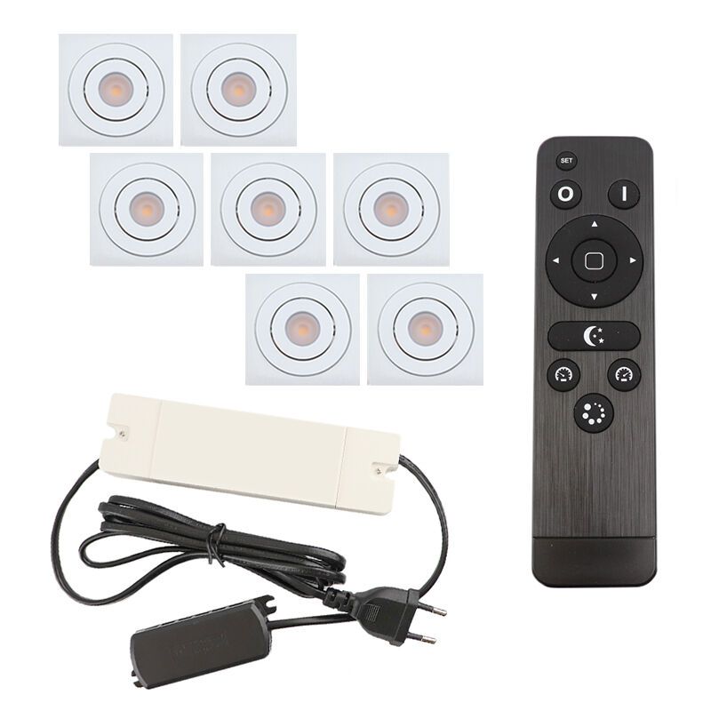 Spot încastrat pentru foișor din aluminiu alb, Rona, 21W, LED 2700K, IP44, con telecomando Spot încastrat pentru foișor din aluminiu alb, Rona, 21W, LED 2700K, IP44, con telecomando