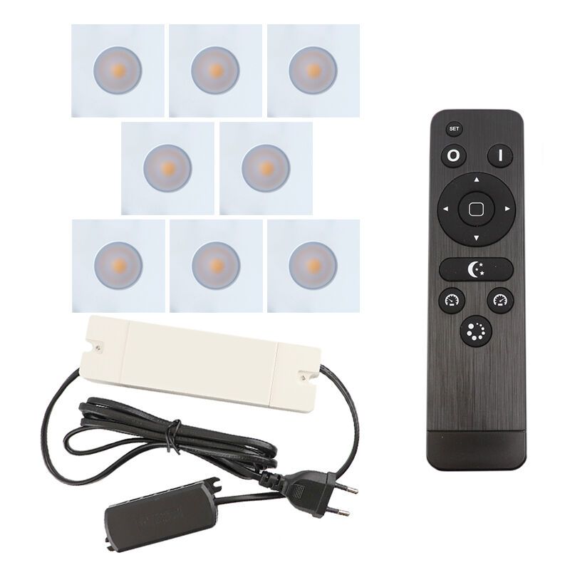 Spot încastrat pentru foișor din aluminiu alb, Dico, 24W, LED 2700K, IP65, con telecomando