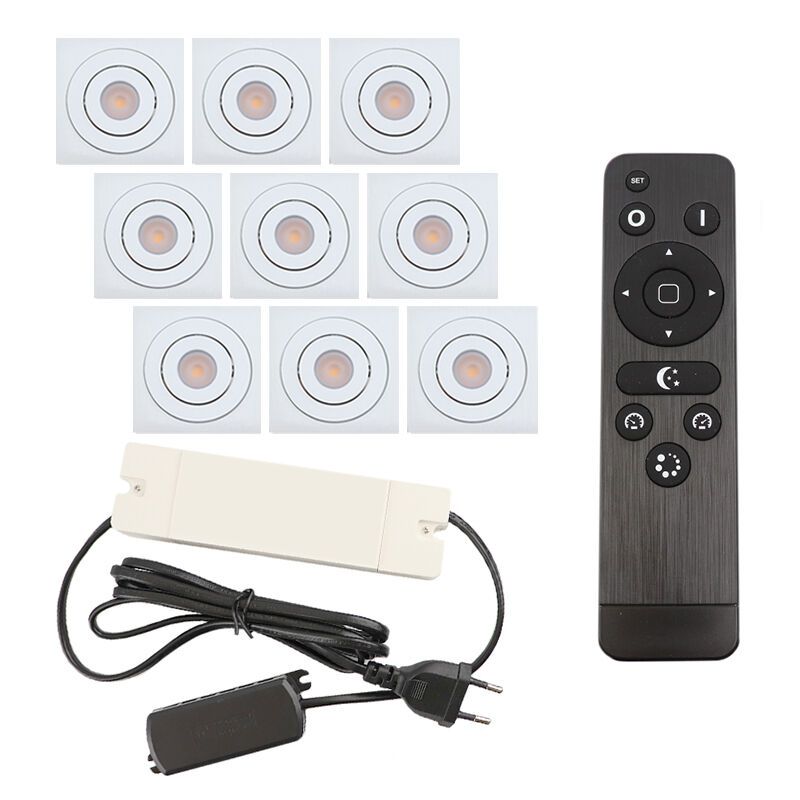 Spot încastrat pentru foișor din aluminiu alb, Rona, 27W, LED 2700K, IP44, con telecomando