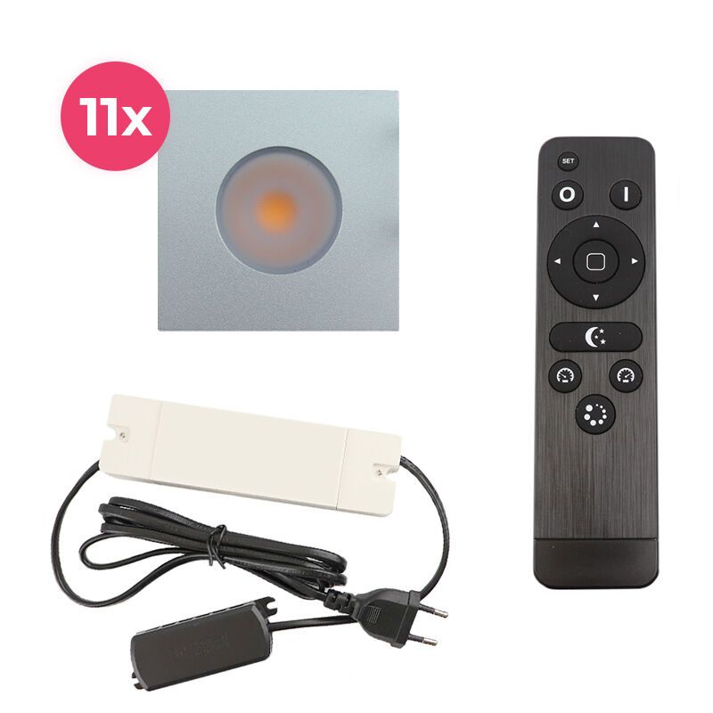 Spot încastrat pentru foișor din aluminiu crom, Dico, 33W, LED 2700K, IP65, con telecomando