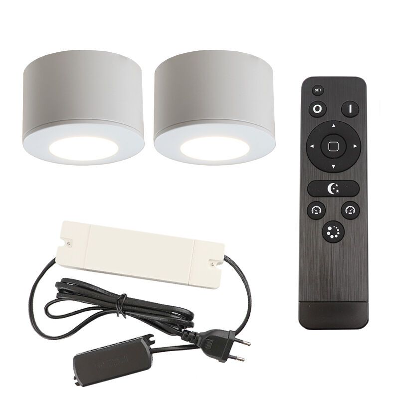 Aplică tavan pentru foișor din aluminiu albă, Vasso, 6W, LED 2700K, IP44, con telecomando