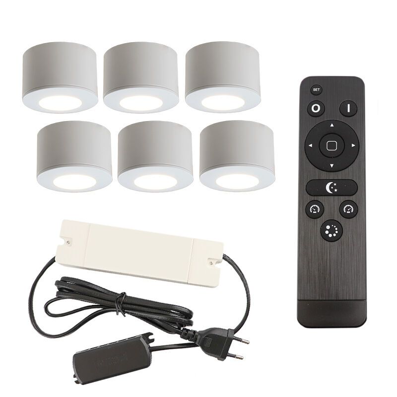 Aplică tavan pentru foișor din aluminiu albă, Vasso, 18W, LED 2700K, IP44, con telecomando