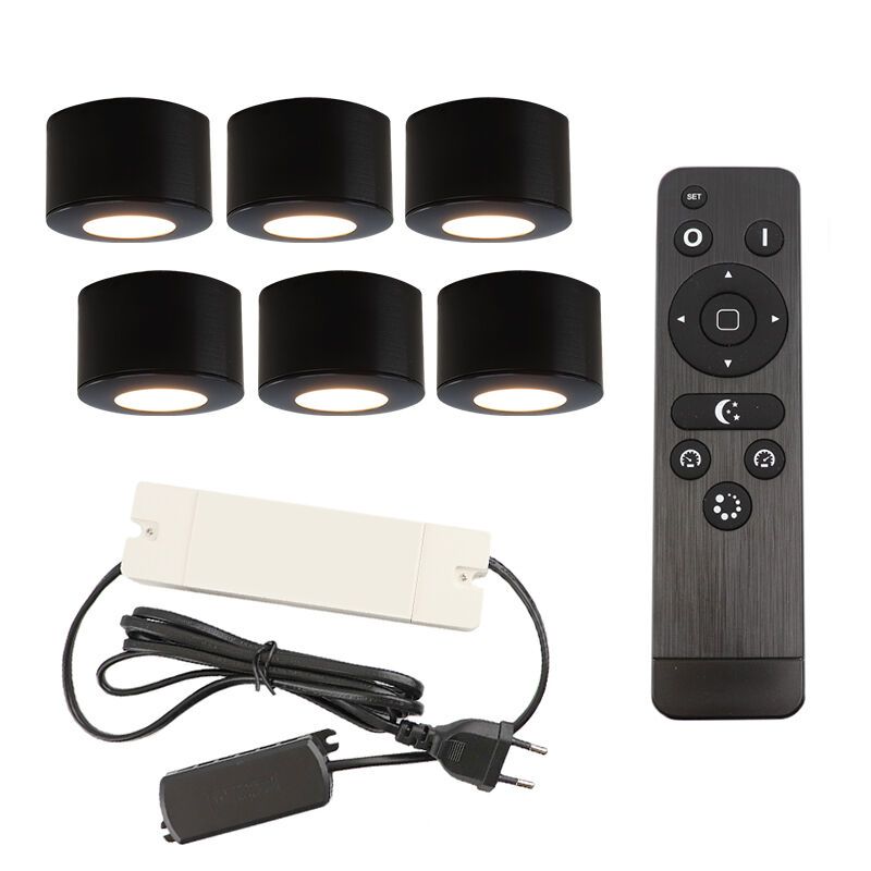 Aplică tavan pentru foișor din aluminiu neagră, Vasso, 18W, LED 2700K, IP44, con telecomando