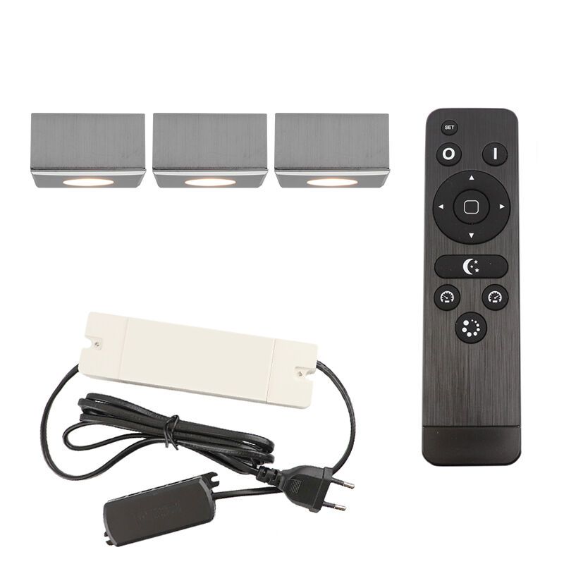 Aplică tavan pentru foișor din aluminiu crom, Fredo, 9W, LED 2700K, IP44, con telecomando