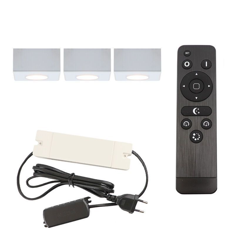 Aplică tavan pentru foișor din aluminiu albă, Fredo, 9W, LED 2700K, IP44, con telecomando