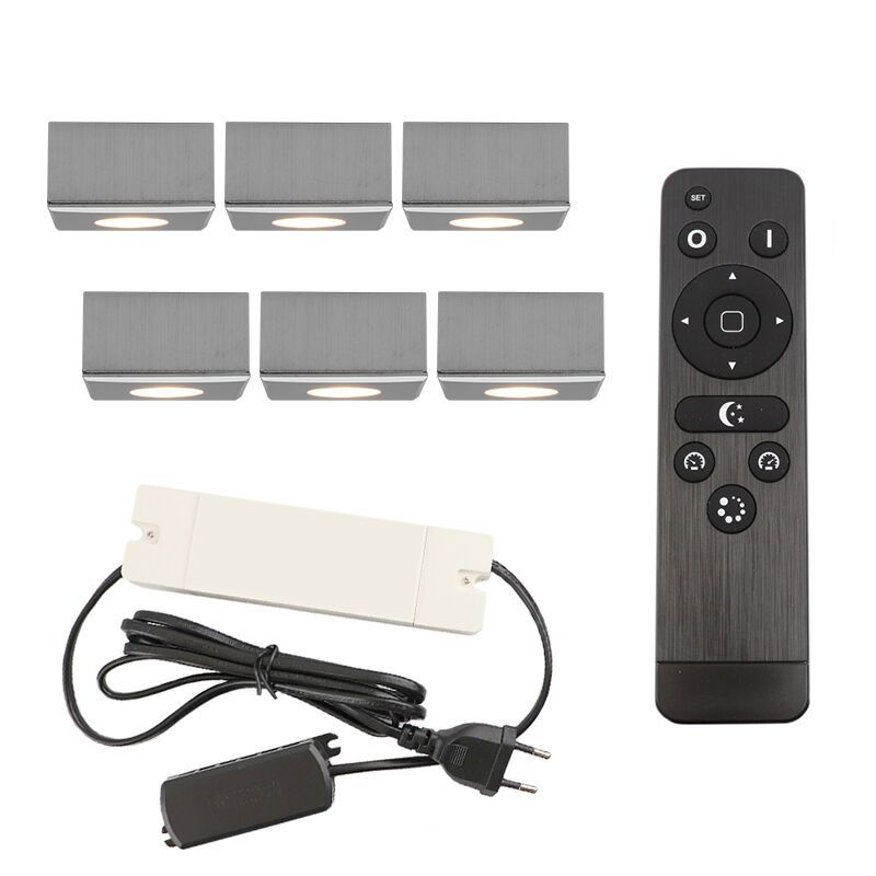 Aplică tavan pentru foișor din aluminiu crom, Fredo, 18W, LED 2700K, IP44, con telecomando