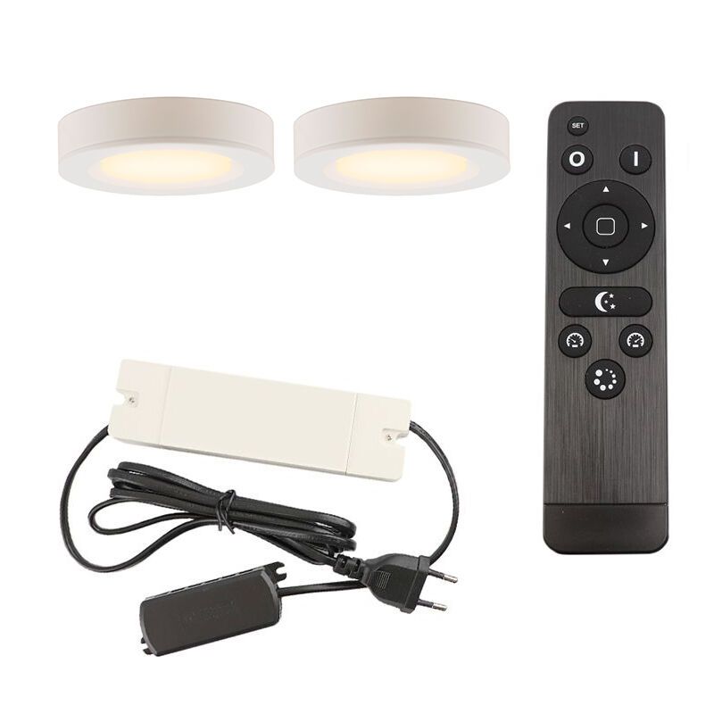 Iluminat sub dulapuri din aluminiu alb, Sana, 3W, LED 2700K, con telecomando