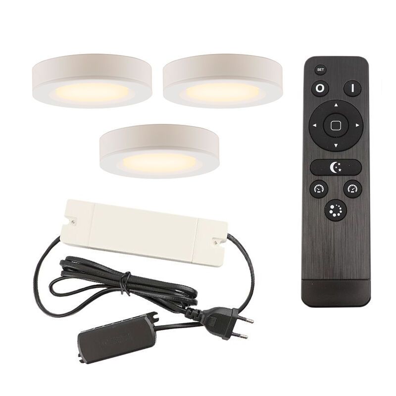 Iluminat sub dulapuri din aluminiu alb, Sana, 3W, LED 2700K, con telecomando