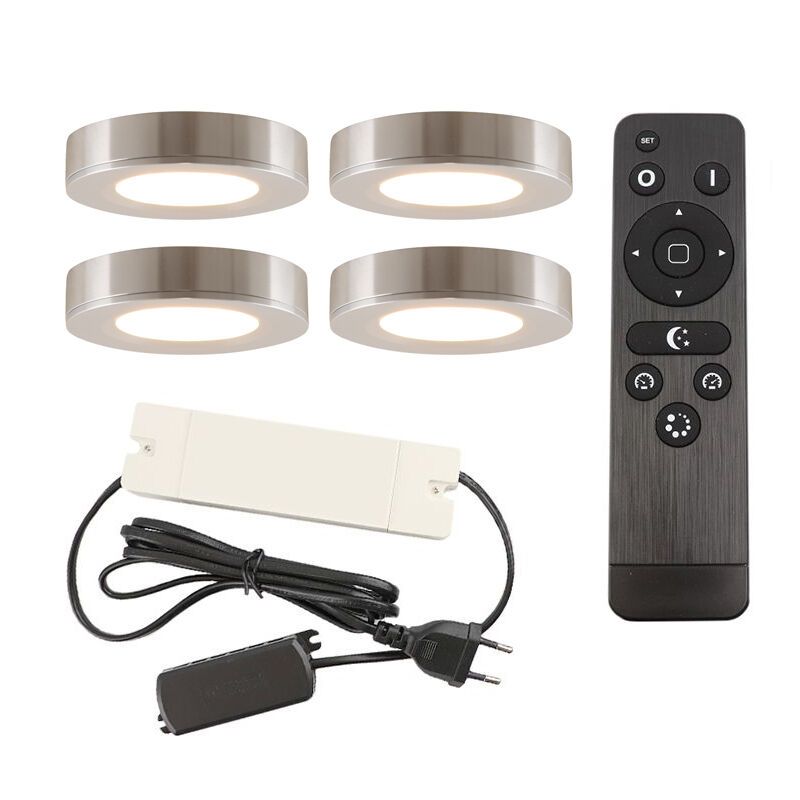 Iluminat sub dulapuri din aluminiu argintiu, Sana, 3,3W, LED 2700K, con telecomando