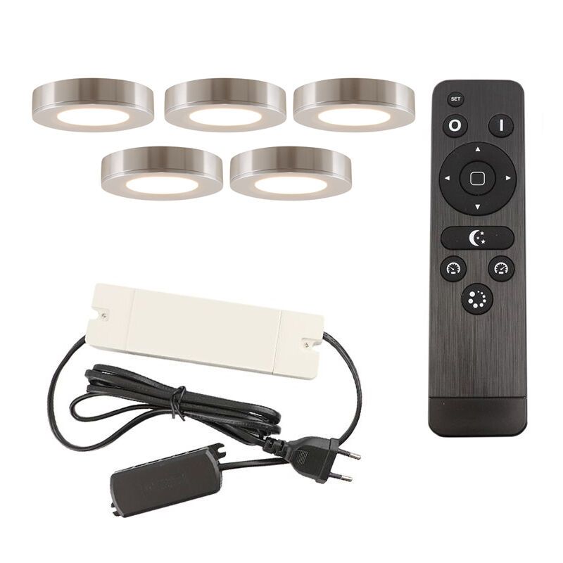 Iluminat sub dulapuri din aluminiu argintiu, Sana, 3,3W, LED 2700K, con telecomando