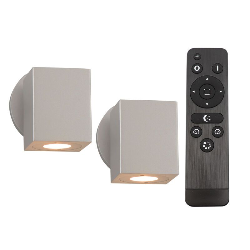 Lampă exterior din aluminiu argintie, Rudy, 3W, LED 2700K, IP44, con telecomando Lampă exterior din aluminiu argintie, Rudy, 3W, LED 2700K, IP44, con telecomando