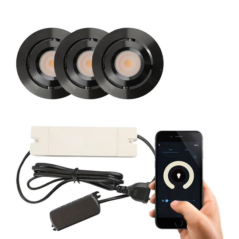 Spot încastrat pentru foișor din aluminiu negru, Rona, 3W, LED 2700K, IP44