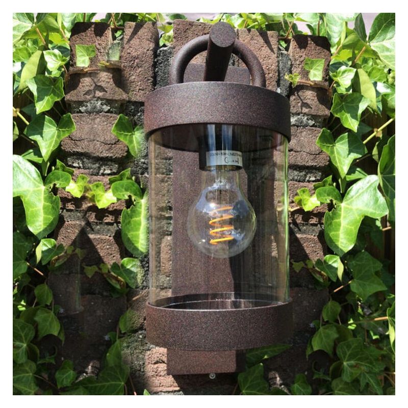 Aplică exterior cu senzor crepuscular rustică ruginie, Sambesi, IP44