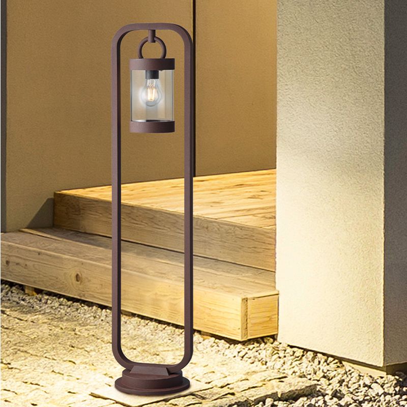 Stâlp iluminat cu senzor crepuscular modern ruginiu, Sambesi, IP44