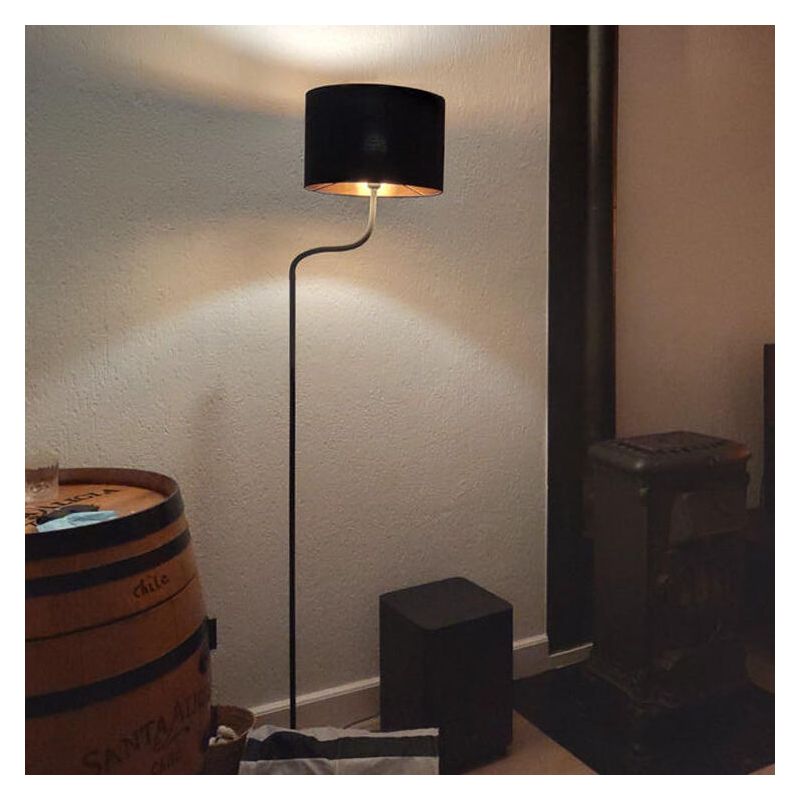 Lampadar modern negru, Jeany, con întrerupător