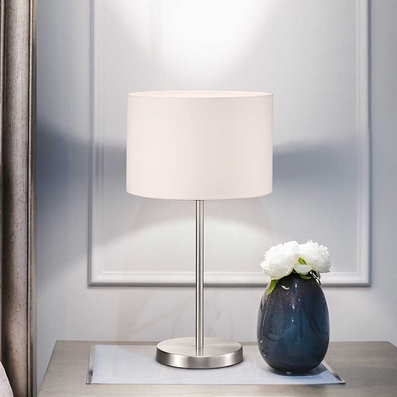 Lampă de masă nichel din metal, Ledbury, con întrerupător