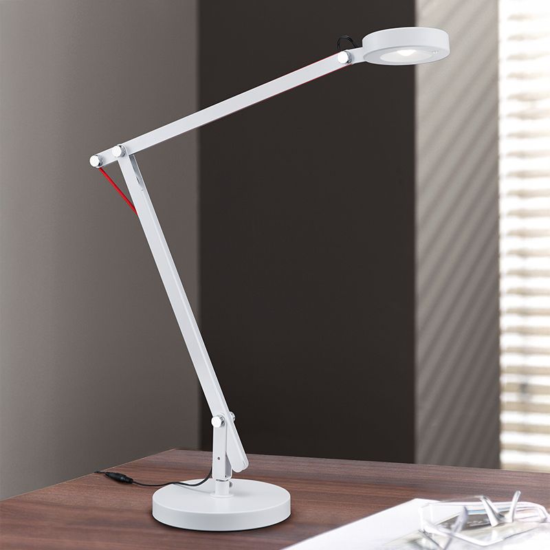 Lampă de masă modernă albă, Pardoes, 5W, LED 3000K, con întrerupător