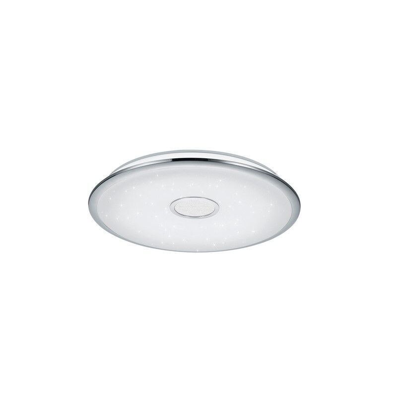Lampă de tavan crom din sticlă, Yailee, 100W, LED reglabil de la alb cald la alb rece, con telecomando