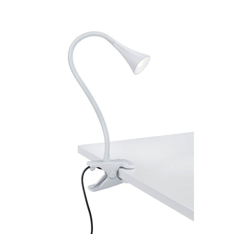 Spot cu clemă alb din plastic, Yelaisa, 3W, LED 3000K, con întrerupător