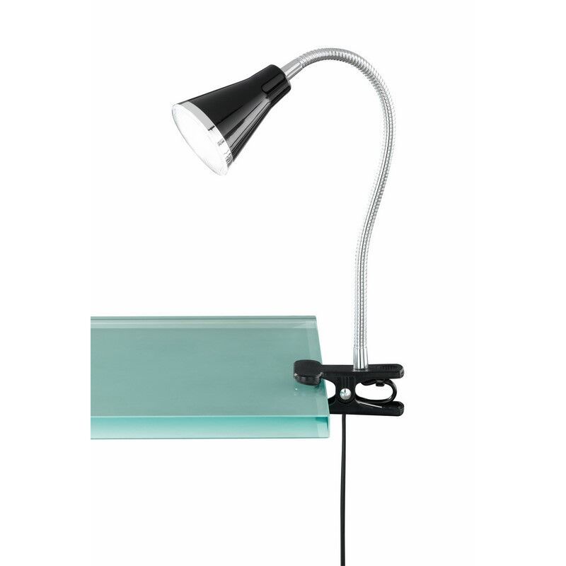 Spot cu clemă negru din plastic, Taimi, 3,8W, LED 3000K, con întrerupător Spot cu clemă negru din plastic, Taimi, 3,8W, LED 3000K, con întrerupător