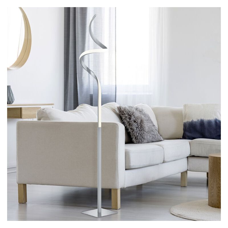 Lampadar modern nichel, Aby, 11W, LED 3000K, cu întrerupător tactil