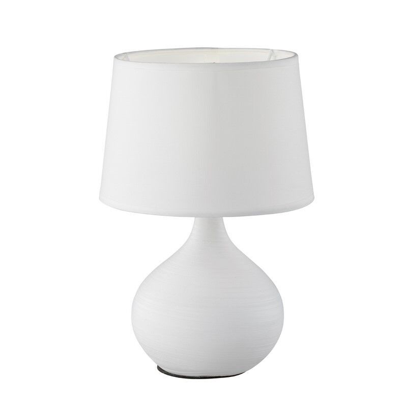Lampă de masă din ceramică albă, Yesha, con întrerupător